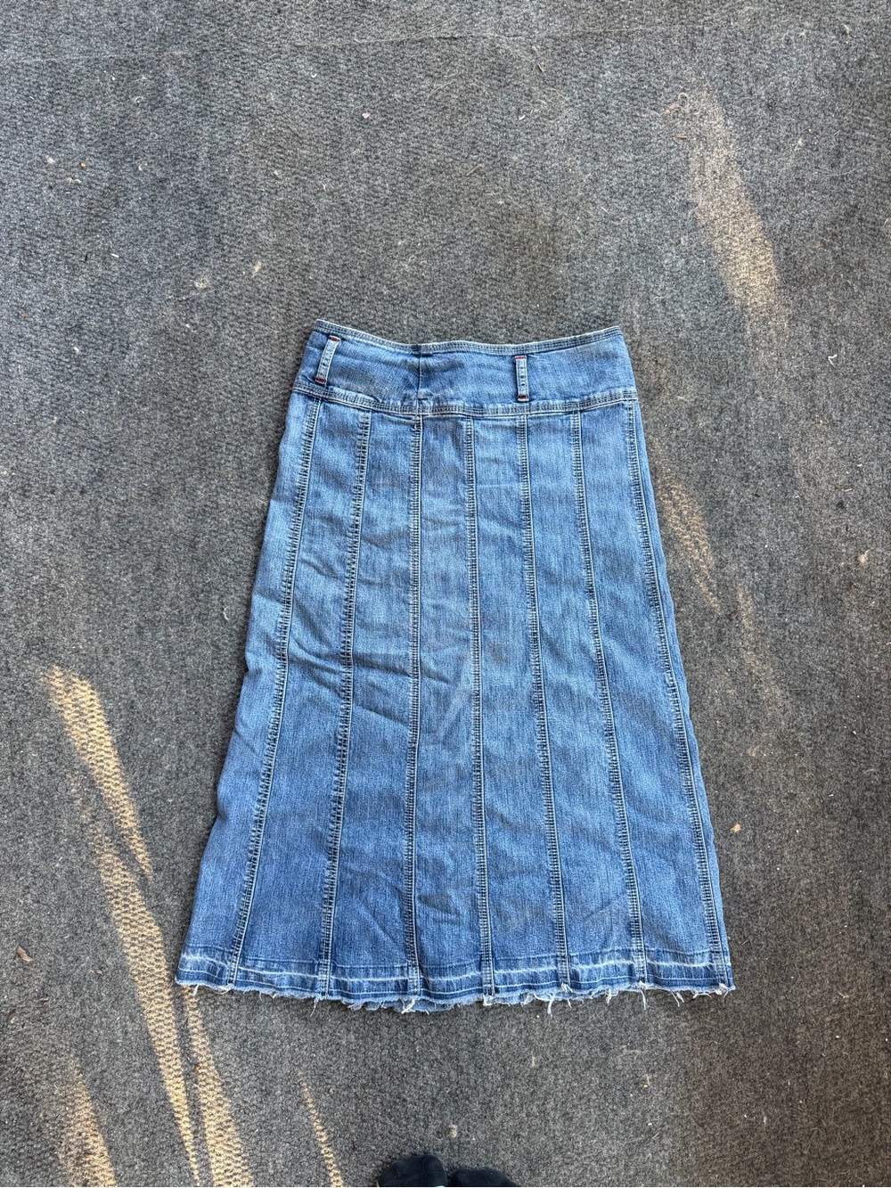 Women's Blue Denim A-Line Midi Skirt